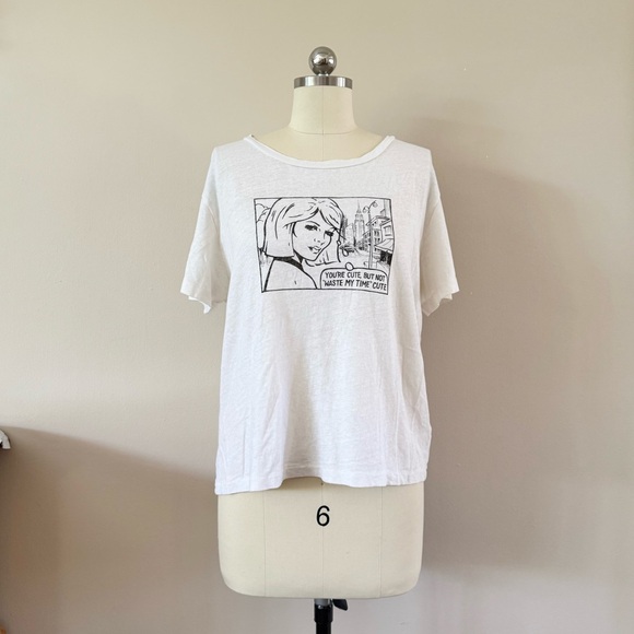 RE/DONE / Youโre Cute Tee in Vintage White - Picture 2 of 8